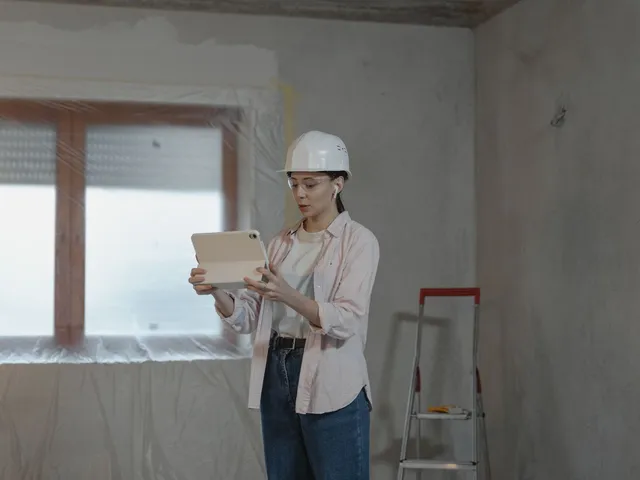 Digitale Baudokumentation mit Tablet auf der Baustelle